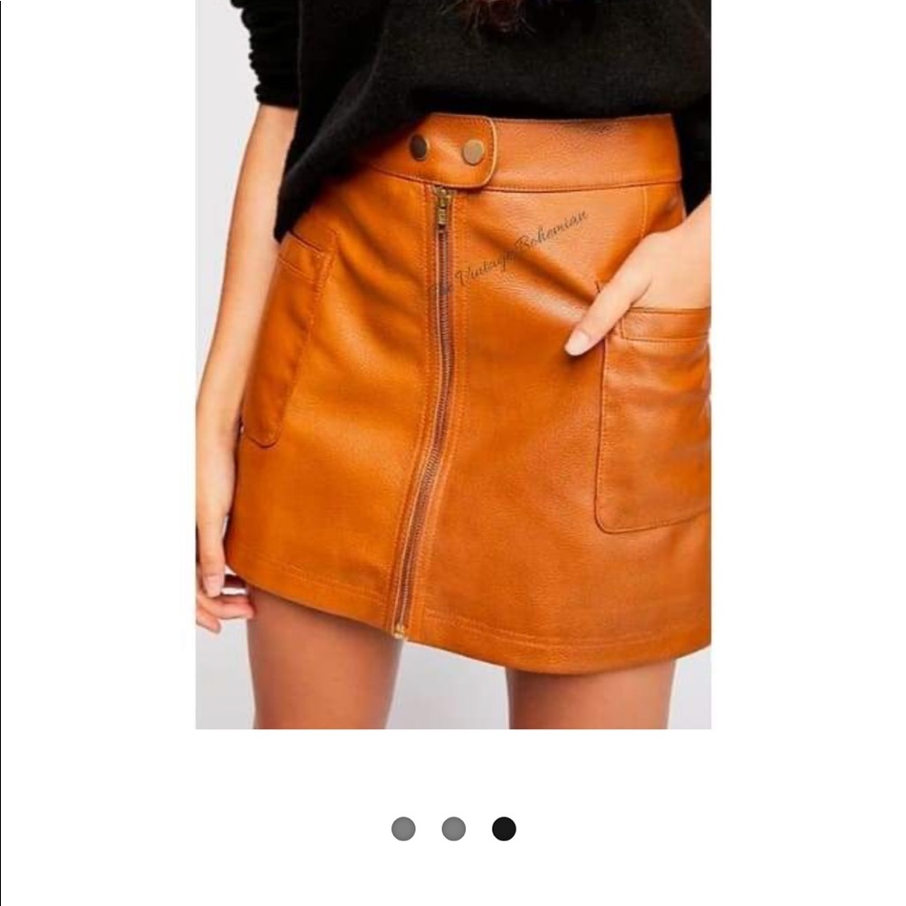 Free People High A-Line Vegan Skirt